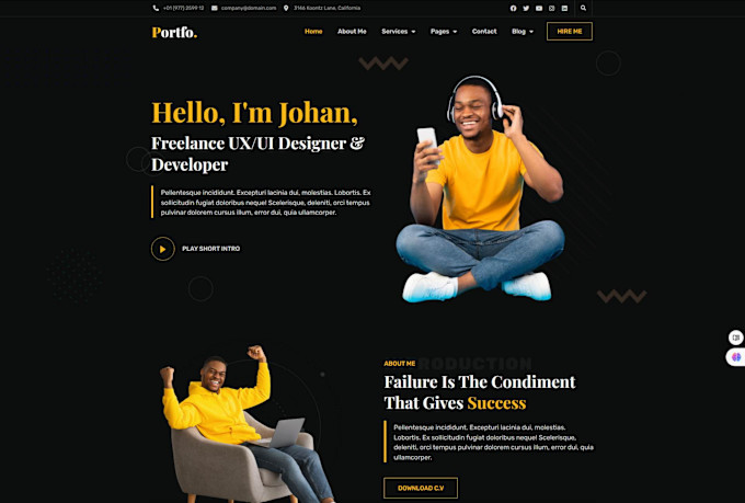 build creative online  personal portfolio website